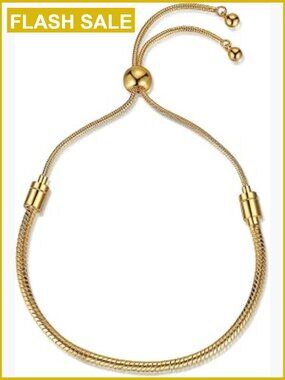 Adjustable Snake Chain Charm Bracelet for Women DIY Jewelry Gift Handmade
